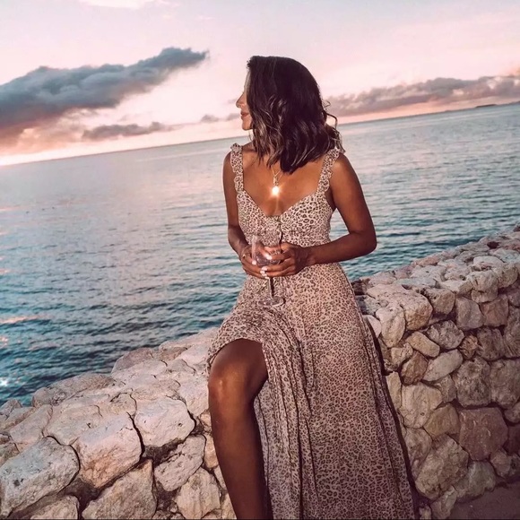 Boho Leopard Tie Top + Tiered Skirt 2 Piece Set - Picture 10 of 13